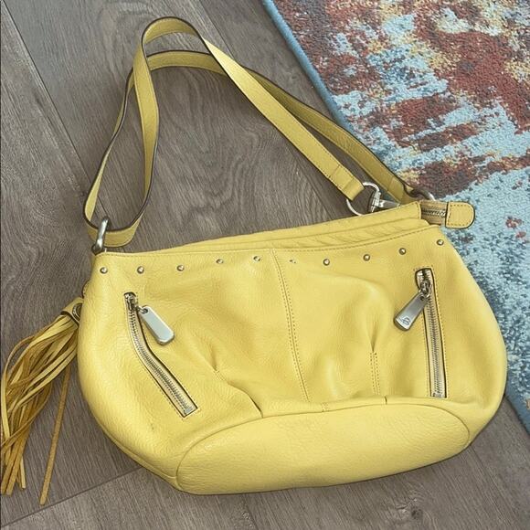 B Makouski woman's Yellow medium Leather Shoulder Bag - Picture 4 of 10